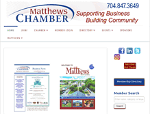 Tablet Screenshot of matthewschamber.org